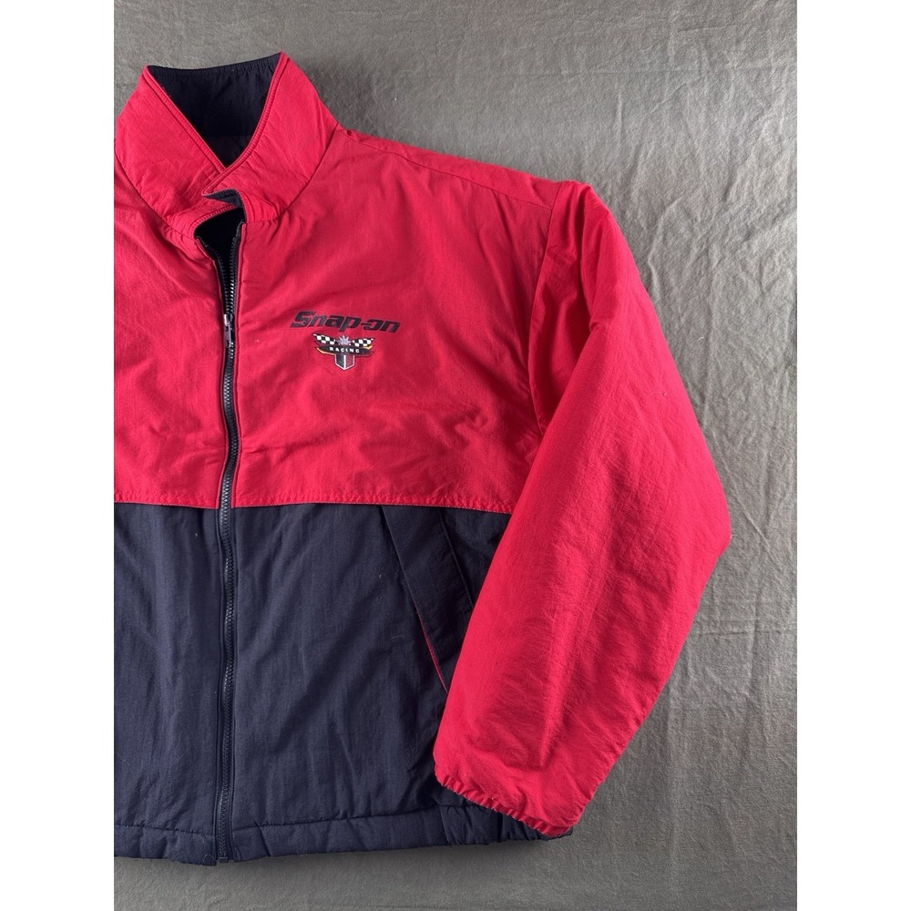 Vintage 90s Snap-On Racing Jacket Red Black Colorblock USA Swingster L - Picture 4 of 14